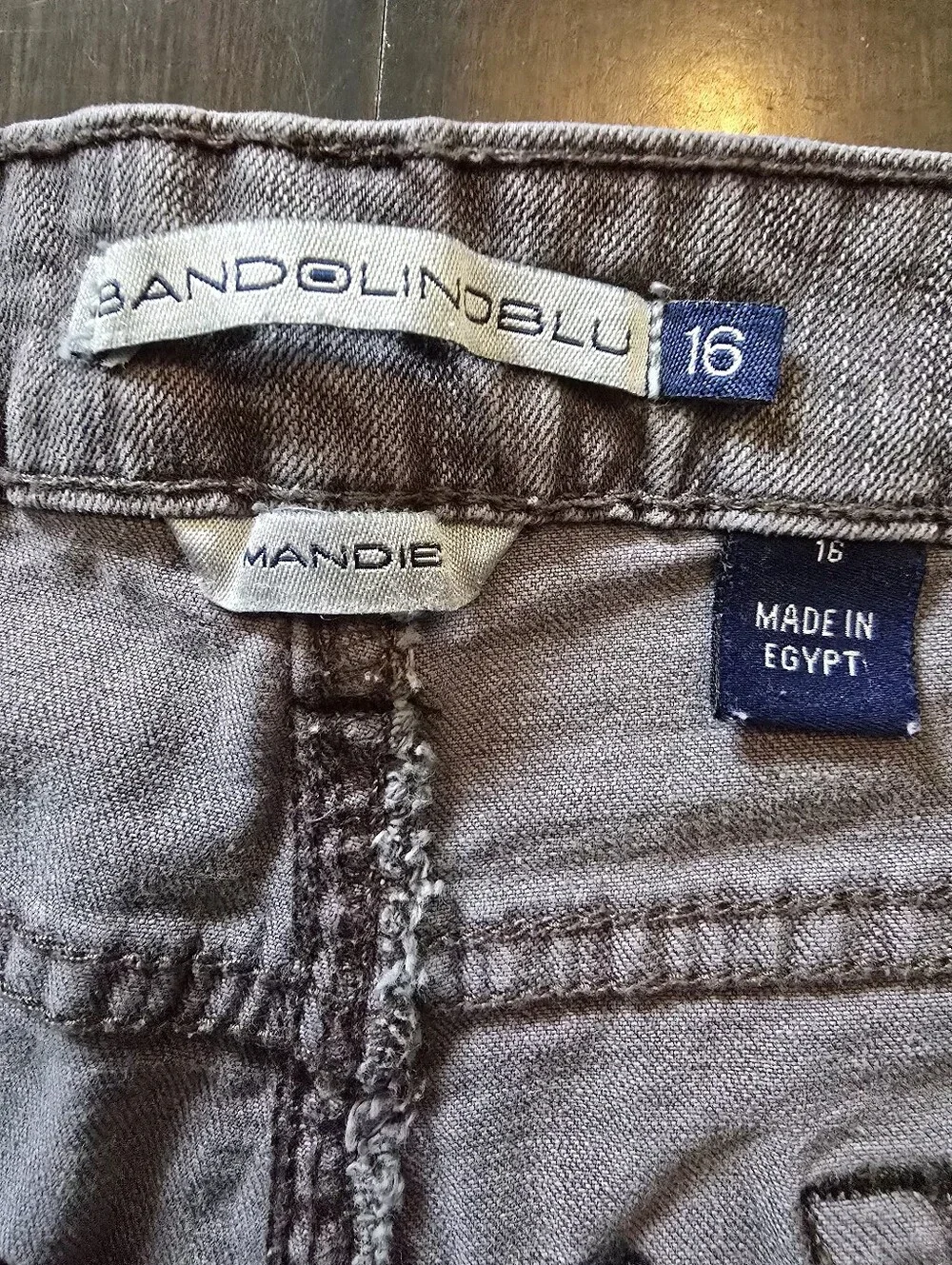Bandolino BLU Mandie Gray Jeans Size 16